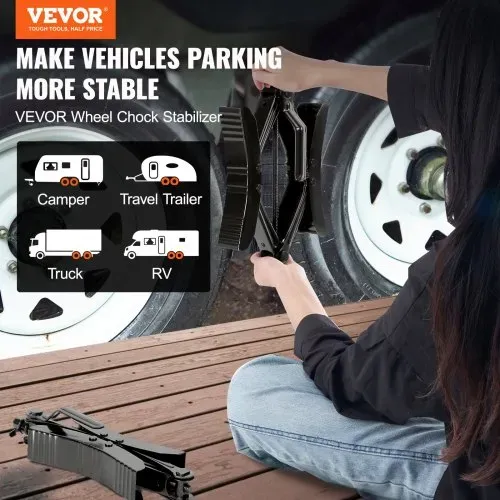 VEVOR Camper-Unterlegkeile-Stabilisator, robuster H-förmiger RV-Reifenblockierkeil, integrierter Schraubenschlüssel passend für 3,5″ bis 12″ Reifenfreiheit, 2 Sätze Camper-Unterlegkeile mit Ratschenschlüssel für Wohnmobil-Reiseanhänger VEVOR Camper-Unterlegkeile-Stabilisator, robuster H-förmiger RV-Reifenblockierkeil, integrierter Schraubenschlüssel passend für 3,5″ bis 12″ Reifenfreiheit, 2 Sätze Camper-Unterlegkeile mit Ratschenschlüssel für Wohnmobil-Reiseanhänger
