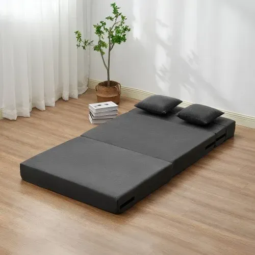 VEVOR 3 in 1 Klappsofa faltbares Schlafsofa mit 2 Kissen & waschbarem Bezug, umwandelbarer Schlafsessel aus 25D Memory Foam, Couch für Wohnzimmer Schlafzimmer, Dunkelgrau (TWIN XL / 1950x1005x150mm) – Bild 7