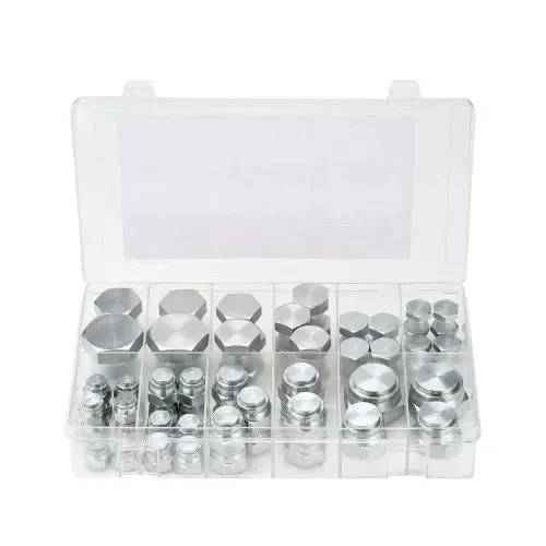 VEVOR 64-teiliges BSPP-Hydraulikfitting-Set, Hydraulikkappen- und Stopfen-Set mit Präzisionsgewinde, verzinkter Stahl, Hochleistungs-Adapter-Set, Armaturenbrettgrößen 04/06/08/10/12/16 – Bild 10
