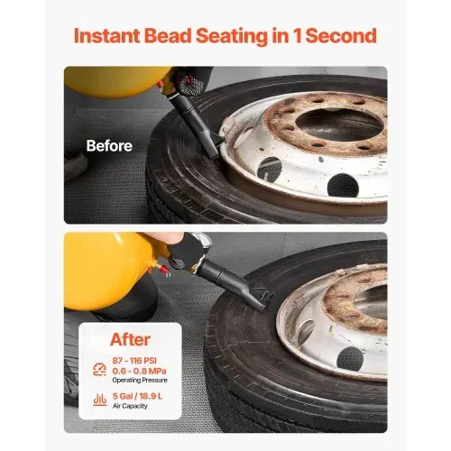 VEVOR Luftreifen Perlensitzer Luftreifenperlen Sitzer 18,9 L Reifenwulst Blaster Werkzeug, 0,6–0,8 MPa Betriebsdruck, Luftauslöser-Sitzpumpe für Pickup Truck ATV Jeep Van Rasentraktor Gelb VEVOR Luftreifen Perlensitzer Luftreifenperlen Sitzer 18,9 L Reifenwulst Blaster Werkzeug, 0,6–0,8 MPa Betriebsdruck, Luftauslöser-Sitzpumpe für Pickup Truck ATV Jeep Van Rasentraktor Gelb