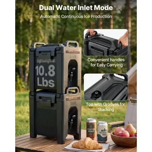 VEVOR Heiß- und Kaltgetränkespender Getränkespender 9,5 L, LDPE Heiß- und Kaltwasserbrunnen Großer Getränkespender mit Zapfen für Kaffee, Kalte Milch, Wasser, Saft usw. Isolierkanne 1-2 Personen – Bild 5