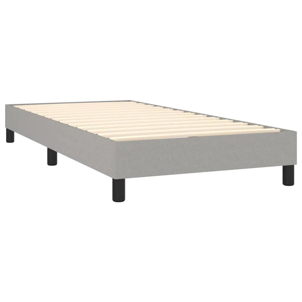 vidaXL Boxspringbett mit Matratze Hellgrau 90x190 cm Stoff – Bild 4