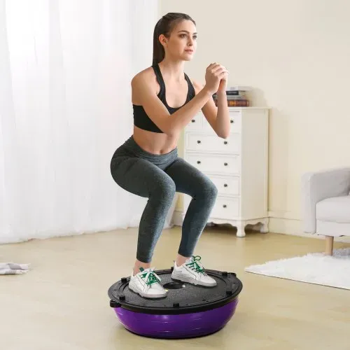 VEVOR Halb-Gymnastikball-Trainer, 23 Zoll Balance-Ball-Trainer, 660 lbs Stabilitätsball, Yoga-Ball mit Widerstandsbändern und Fußpumpe, Kraft-Fitnessball für das Heim-Fitnessstudio, Ganzkörpertraining – Bild 7