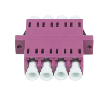 LWL-Kupplung,LC-Buchse/LC-Buchse, 50/125u Multimode OM4, erika-violett, Quad, PVC, mit Flansch, Synergy 21, LWL-Kupplung,LC-Buchse/LC-Buchse, 50/125u Multimode OM4, erika-violett, Quad, PVC, mit Flansch, Synergy 21,