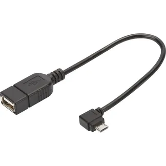 USB 2.0 Adapter, Micro USB Stecker 90° > USB-A Buchse USB 2.0 Adapter, Micro USB Stecker 90° > USB-A Buchse