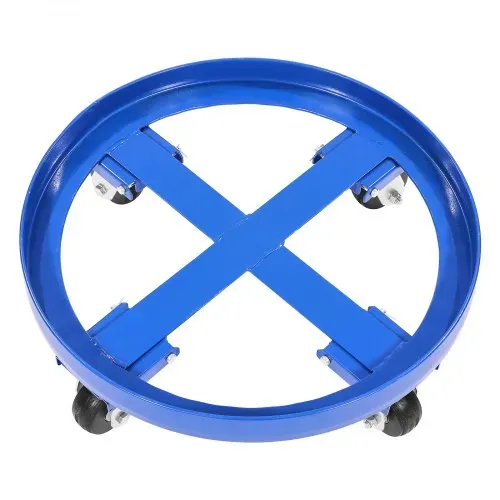 VEVOR Fassroller für 55 Gallonen, 907 kg Tragkraft, Ø615x188mm Transportroller mit Querstreben & 4 Lenkrollen, Kippsicherer Rollwagen für die Handhabung von Fässern im Lager, Blau – Bild 8