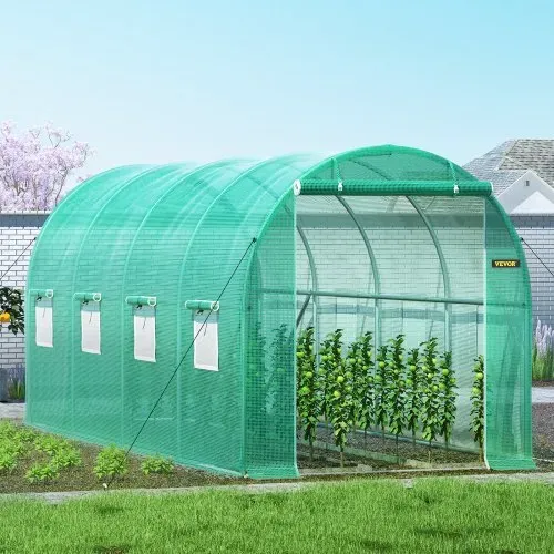 VEVOR Foliengewächshaus 4,6x2,1x2,1m Bogendach Gewächshaus Verzinkter Stahlrahmen PE Abdeckung Frühbeet Treibhaus Wasserdicht UV-Beständig Grün Mobiler Folientunnel Ideal für Anbau von Gemüse Blumen – Bild 7