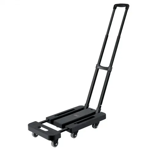 VEVOR Sackkarre klappbar, 227 kg Tragkraft, Transportkarre mit 6 Rädern, 2 elastischen Seilen & erweiterbarer Basis, Transportwagen für Flughafen, Reisegepäck, Büroumzüge, Schwarz, 560x305x1010 mm – Bild 9