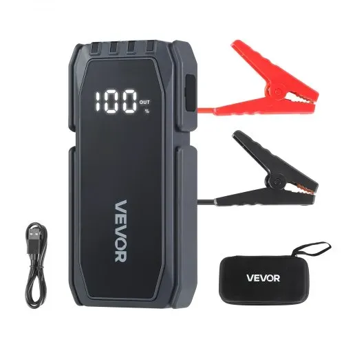 VEVOR Starthilfe Powerbank, Starthilfegerät 1500A Spitzenstrom mit LED-Taschenlampe & Kabel für Motor bis zu 6L Benzin/4L Diesel, Tragbarer Booster mit Schnellladung & Sicherheitsschutz für Notfall – Bild 8