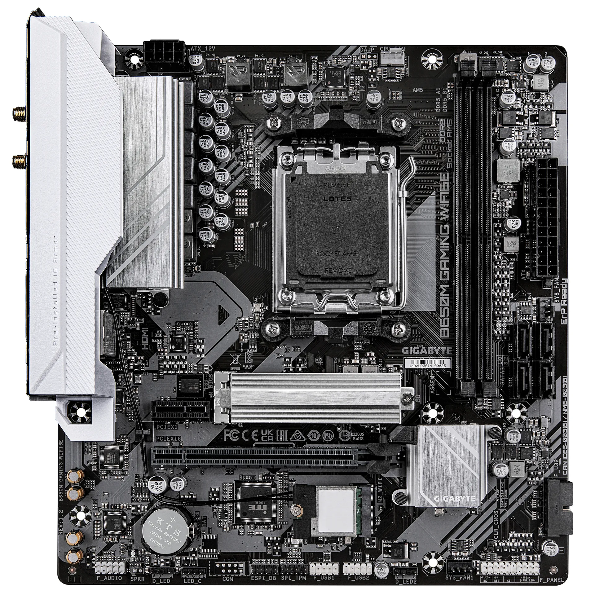 GIGABYTE B650M GAMING WIFI6E Mainboard - AMD Ryzen 9000 Serie CPUs, 5+2+2 Phasen VRM, bis zu 6400 MHz DDR5 (OC), 1xPCIe 4.0 M.2, 2,5 GbE LAN, WIFI 6E, USB 3.2 Gen 1 – Bild 2