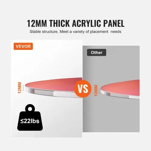 VEVOR Acryl-Beistelltisch φ45 x 48 cm, Bunter Acryl-Beistelltisch Bartisch Leicht zu Reinigen, Acryl-Couchtish für Kaffee, Getränke, Essen, Snacks, Couchtisch für Wohnzimmer, Schlafzimmer usw. – Bild 3
