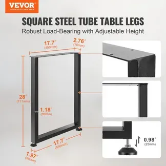 VEVOR 2er-Set Tischkufen 711mm hoch Tischgestell 454kg Tragfähigkeit Tischbeine aus Kohlenstoffstahl Möbelfüße Schwarz Tischuntergestell Ideal für Küchentische Wohnzimmerkonsolen Studio-Tische usw. VEVOR 2er-Set Tischkufen 711mm hoch Tischgestell 454kg Tragfähigkeit Tischbeine aus Kohlenstoffstahl Möbelfüße Schwarz Tischuntergestell Ideal für Küchentische Wohnzimmerkonsolen Studio-Tische usw.