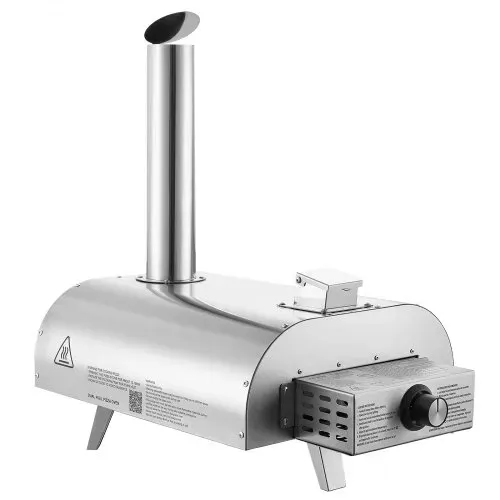 VEVOR Dual-Fuel-Pizzaofen Outdoor, 12 Zoll Holzfeuer & Propangas-Pizzaofen, Pellet- & Propan-Pizzamaker mit Thermometer & klappbarem Bein, Pizzakocher für Camping im Freien & Garten – Bild 10