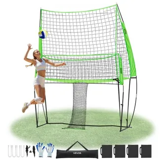 VEVOR Volleyball Trainingsnetz stufenlos höhenverstellbare Übungsausrüstung mit Ballrücklauf, 2,44 x 3,35 m tragbare Netzstation, einfache Einrichtung für den Innen- und Außenbereich im Garten VEVOR Volleyball Trainingsnetz stufenlos höhenverstellbare Übungsausrüstung mit Ballrücklauf, 2,44 x 3,35 m tragbare Netzstation, einfache Einrichtung für den Innen- und Außenbereich im Garten