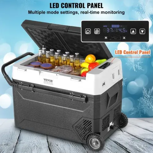 VEVOR tragbarer Autokühlschrank, 12 V Auto Kühlbox, 60 L Einzelzonen-Tragbarer Gefrierschrank Rollbar, einstellbar -20 bis 20 ℃, Kompressorkühler für Zuhause, Outdoor, Camping, Wohnmobil, Auto – Bild 3