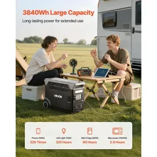 VEVOR tragbare Powerstation 3600 W, 3840 Wh, Solargenerator mit 10 Ausgangsanschlüssen, 6 einstellbarer Eingangsleistung, LiFePO4-Batterie-Backup (Solarpanel NICHT im Lieferumfang enthalten) VEVOR tragbare Powerstation 3600 W, 3840 Wh, Solargenerator mit 10 Ausgangsanschlüssen, 6 einstellbarer Eingangsleistung, LiFePO4-Batterie-Backup (Solarpanel NICHT im Lieferumfang enthalten)