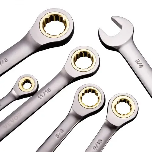 VEVOR Schlüsselsatz 24-teiliger Ratschenschlüsselsatz mit Organizer-Rack, Cr-V-Stahl-Schlüsselsatz SAE 1/4 Zoll bis 7/8 Zoll, metrisch 8 mm bis 19 mm, ideal für Haushalt Autoreparaturen Werkstatt – Bild 10