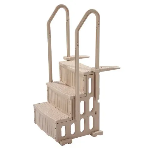 VEVOR Sicherheitsleiter, 3-stufige Treppe mit Doppelhandlauf und rutschfesten Hochleistungsstufen, max. Tragkraft 180 kg, für 91,4–121,9 cm große Einbau- & Aufstellpools mit jeder Terrassenoberfläche – Bild 9