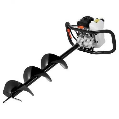 VEVOR Erdbohrer mit Benzinmotor, 52 CC, 1450 W, Benzinbohrer mit 8-Zoll-Bohrkronen und 1 Verlängerungsstange, Lochbohrer für Pfostenzäune für Ackerland, Gartenpflanzen, Orange+Schwarz – Bild 9