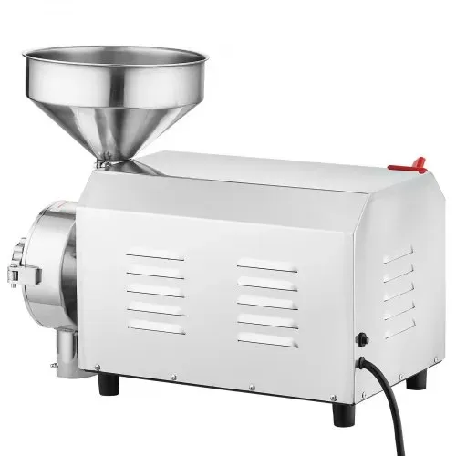 VEVOR Sojabohnenmühle kommerzielle Mahlmaschine für Gewürze 3000 W, 100 kg/h Effizienz Edelstahl-Maismühle, industrielle Mehlmühle für Pfeffer Sojabohnen Erdnüsse Maiskörner 605 x 290 x 460 mm – Bild 9