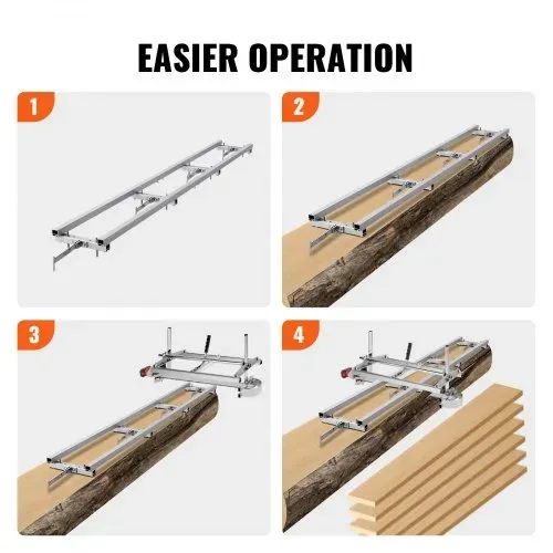 VEVOR 274 cm Führungssystem für Tragbares Sägewerk Kettensägenmühle Kettensägewerk Führungsschiene aus Aluminium- und Eisenmaterialien kompatibel mit verschiedenen Kettensägen und Kettensägenmühlen – Bild 4