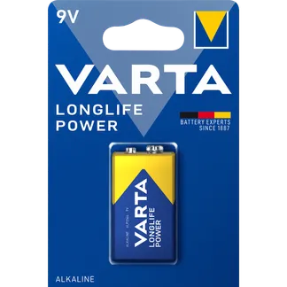 E-Blockbatterie VARTA “Longlife Power“ 9V, Typ 6F22, 1-er Blister E-Blockbatterie VARTA “Longlife Power“ 9V, Typ 6F22, 1-er Blister