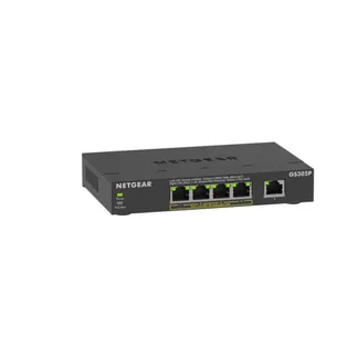 NETGEAR GS305Pv3 Unmanaged Gigabit Ethernet (10/100/1000) Power over Ethernet (PoE) Schwarz NETGEAR GS305Pv3 Unmanaged Gigabit Ethernet (10/100/1000) Power over Ethernet (PoE) Schwarz