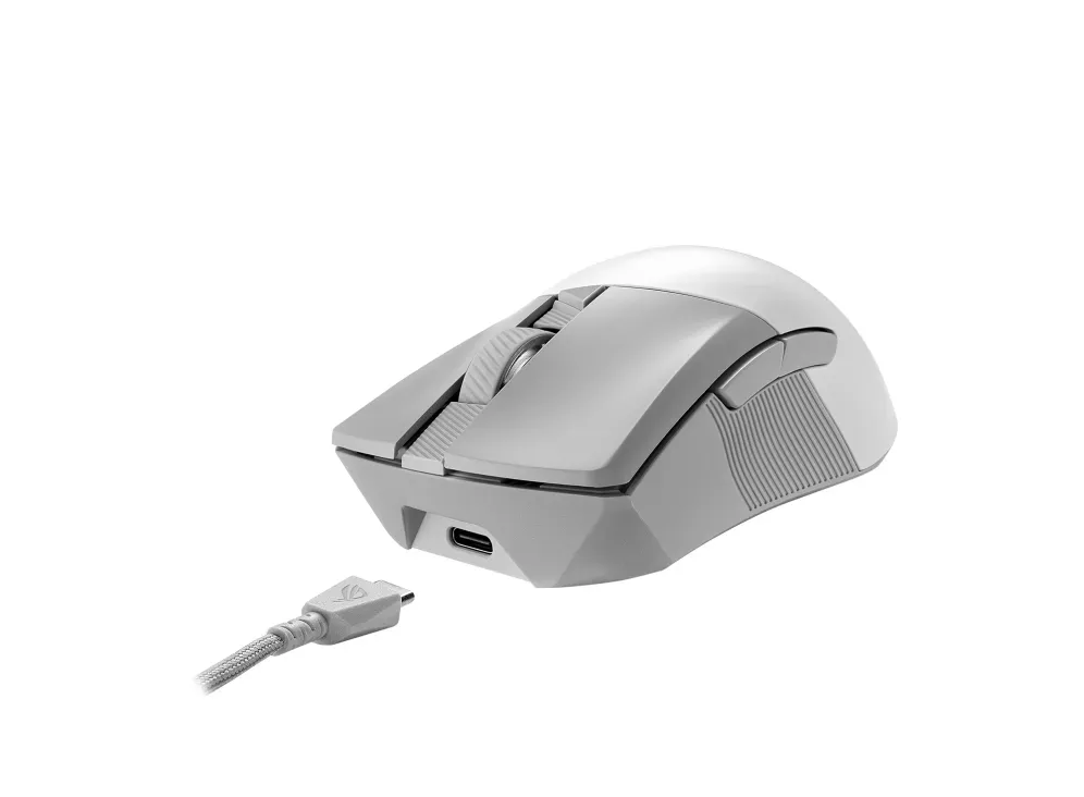 ASUS ROG Gladius III Wireless Aimpoint White Maus Gaming rechts RF Wireless + Bluetooth + USB Type-A Optisch 36000 DPI – Bild 3