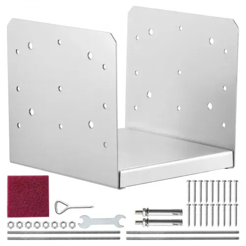 VEVOR Aufschraubhülse 190 x 200 x 180 mm U Pfostenträger aus Edelstahl mit Sprühbeschichtung Pfostenschuh mit vorgefertigten Schraubenlöchern Pfosten Ideal für Pergolen Verandageländern – Bild 8