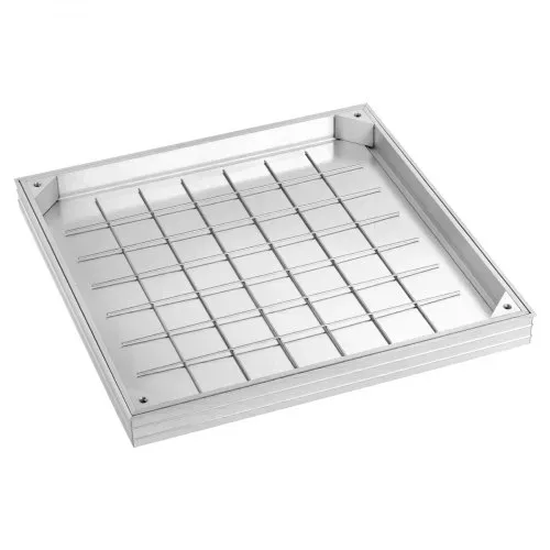 VEVOR Schachtabdeckung mit Rahmen 60 x 60 cm, Unsichtbarer Schachtdeckel Auspflasterbarer Klärgrubendeckel aus Aluminiumlegierung für Integrierten Abflusskanal auf Gehwegen in Gärten auf Terrasse – Bild 10