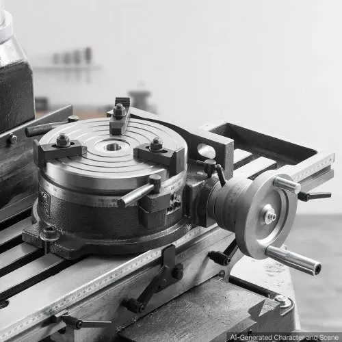 VEVOR Rundtisch Teilapparat Schwenkbar Horizontal/Vertikal 200 mm Drehtisch, für Fräsmaschinen & Bohrmaschinen, mit T-Nut & Skala, Schneckengetriebeverstellung, aus Gusseisen, Präzisionsindexierung, – Bild 7