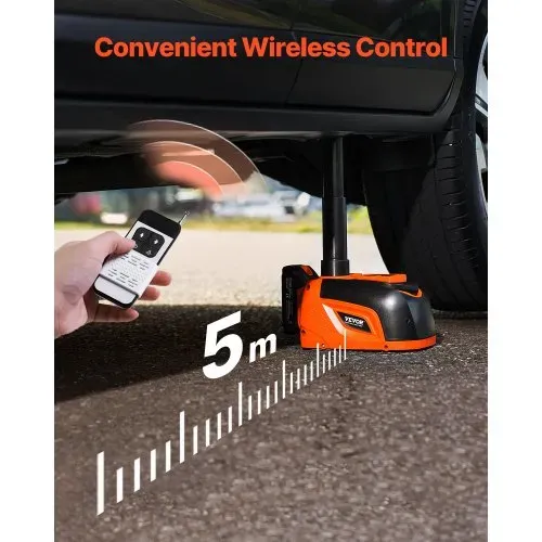 VEVOR elektrischer Wagenheber verstellbarer tragbarer Scherenwagenheber mit hoher Tragkraft (5 t), Reifenwechselersatz mit LED-Licht & Fernbedienung, Wagenheber-Set für Limousine SUV Lkw Orange – Bild 4