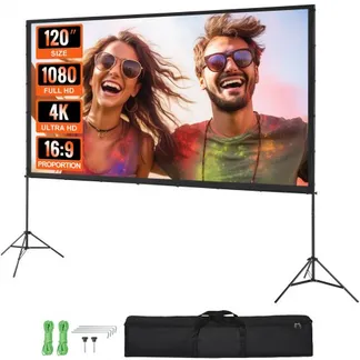 VEVOR Projektion Beamer Leinwand mit Ständer 304,8 cm HD 4K Outdoor Indoor Projektor Screen Schnelles Klappbare Tragbare Filmleinwand 16: 9 für Heimkino, Camping und Freizeitveranstaltungen Schwarz VEVOR Projektion Beamer Leinwand mit Ständer 304,8 cm HD 4K Outdoor Indoor Projektor Screen Schnelles Klappbare Tragbare Filmleinwand 16: 9 für Heimkino, Camping und Freizeitveranstaltungen Schwarz