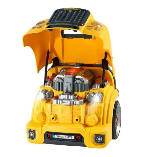 VEVOR Motorspielzeug, 60-teilig, Autoreparaturset für Kinder, mit abnehmbaren Teilen, Lichtern & Geräuschen, Lenkrad & Hupe, Mechaniker-Werkstattset Kleinkinder ab 3 Jahren, Gelb – Bild 8