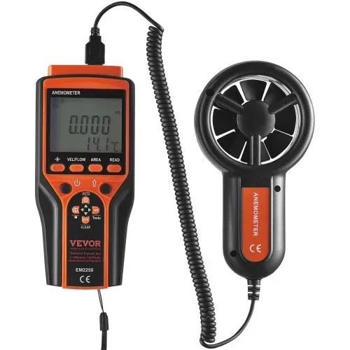 VEVOR 4 in 1 Anemometer 100,8MPH Luftgeschwindigkeitsmesser 168x75x36mm Windmesser IP44 Windmessgerät Windstärkemesser MAX/MIN/AVG/CU-Windgeschwindigkeitsdaten Geschwindigkeitsmessgerät – Bild 8