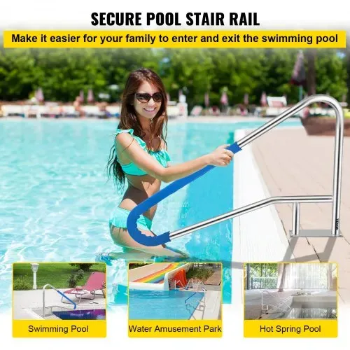 VEVOR Pool Haltegriff Edelstahl 139,7×81,2 cm Schwimmbad-Handlauf 113 kg Traglast Einstiegshilfe Pool 4,8 cm Griffbogen mit Griffbezug Treppe für Pool für Schwimmbäder Schräglagen Spa Wasserpark VEVOR Pool Haltegriff Edelstahl 139,7×81,2 cm Schwimmbad-Handlauf 113 kg Traglast Einstiegshilfe Pool 4,8 cm Griffbogen mit Griffbezug Treppe für Pool für Schwimmbäder Schräglagen Spa Wasserpark