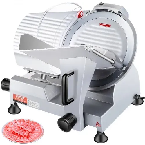 VEVOR Kommerzieller Fleisch Allesschneider 240 W, Elektrische Aufschnittmaschine Lebensmittelschneider mit 25,4 cm-Kohlenstoffstahlklinge, 0–12 mm Einstellbare Dicke für Fleisch, Käse, Gemüse usw. VEVOR Kommerzieller Fleisch Allesschneider 240 W, Elektrische Aufschnittmaschine Lebensmittelschneider mit 25,4 cm-Kohlenstoffstahlklinge, 0–12 mm Einstellbare Dicke für Fleisch, Käse, Gemüse usw.