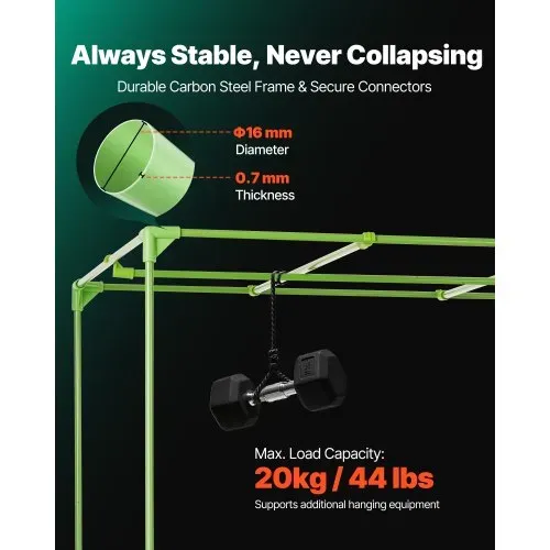 VEVOR Growzelt, 150x150x200 cm, Indoor-Pflanzenzelt mit Vollspektrum-LED-Zuchtlicht & Belüftungssystem, Growbox 600D hochreflektierendes Mylar, Zuchtzelte, Gewächshaus für Blumen & Gemüse – Bild 4