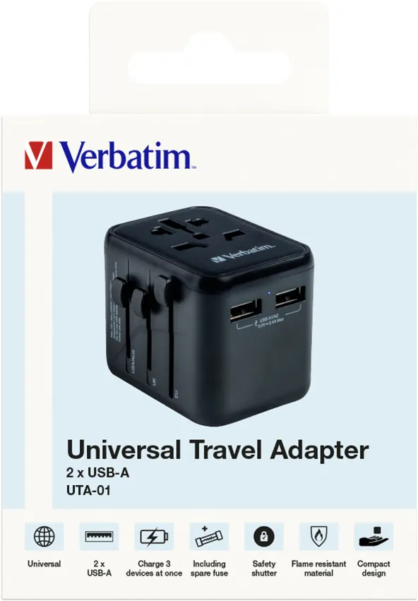 Verbatim 49543 Netzstecker-Adapter Universal Schwarz – Bild 6