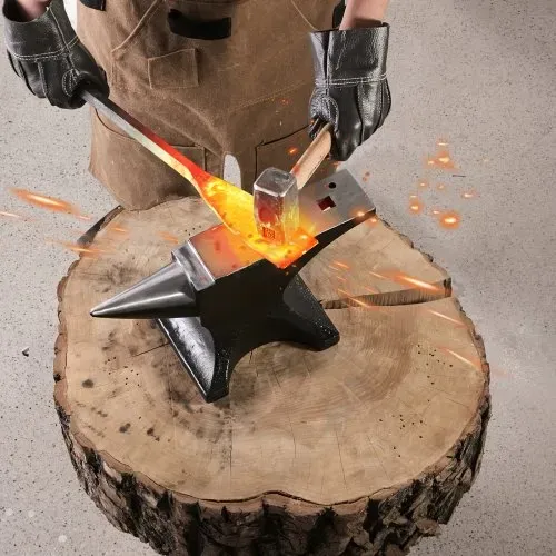 VEVOR Einzelhornamboss Amboss aus Gussstahl 25 kg runder Hornamboss mit hoher Härte & großer Arbeitsplatte & stabiler Basis, Metallbearbeitungswerkzeug zum Biegen Formen und Verdrehen von Metall – Bild 7