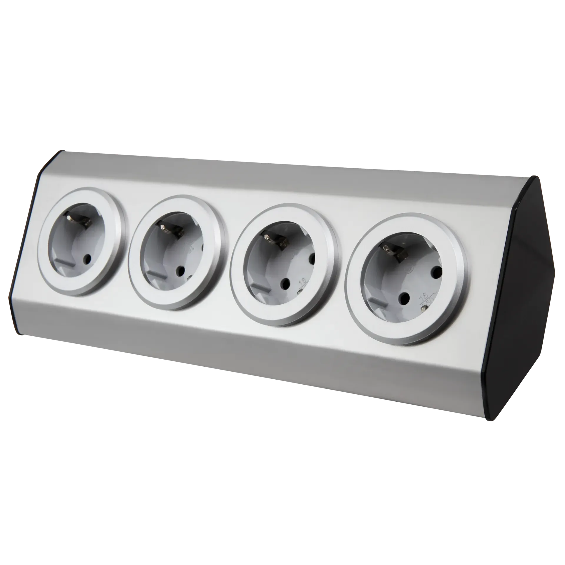 Steckdosenblock McPower “Premium“ Aufbau, Edelstahl, 4-fach Schutzkontakt Steckdosenblock McPower “Premium“ Aufbau, Edelstahl, 4-fach Schutzkontakt