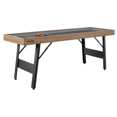 VEVOR Shuffleboard-Tisch 2,1 m mit 8 Pucks Tischcurling-Spiel 2 in 1 Tragbar, Glatte Spielfläche für Flüssiges und Schnelles Puckspiel, Klappbare Beine für das Familien-Spielzimmer zu Hause – Bild 9