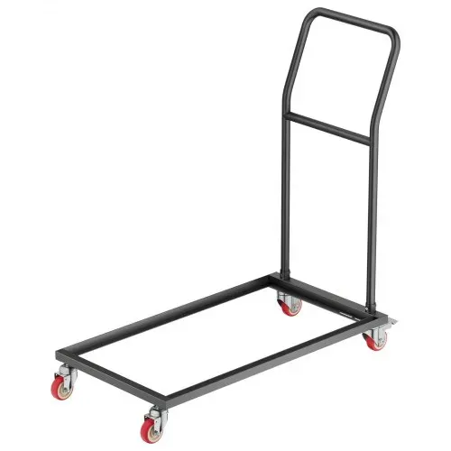 VEVOR Klappstuhlständer, 136 kg Tragkraft, L-förmiger Stuhlwagen zur vertikalen Platzierung für 25 Stühle, Transportwagen aus Metall mit Gummirädern, multifunktionaler Stuhlhalter, mattschwarz – Bild 10