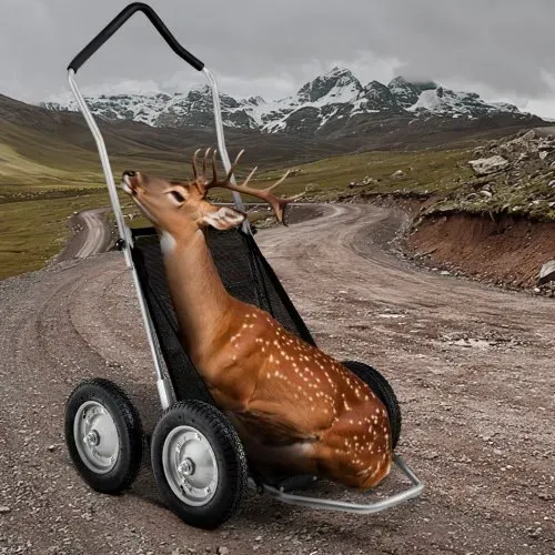 VEVOR Transportkarre Wildkarren 227 kg, Hochleistungs-Transportwagen, geländegängiger, zusammenklappbarer Wildtransportwagen mit stoßdämpfenden Reifen, Transportwagen für die Jagd Angeln Wandern – Bild 7