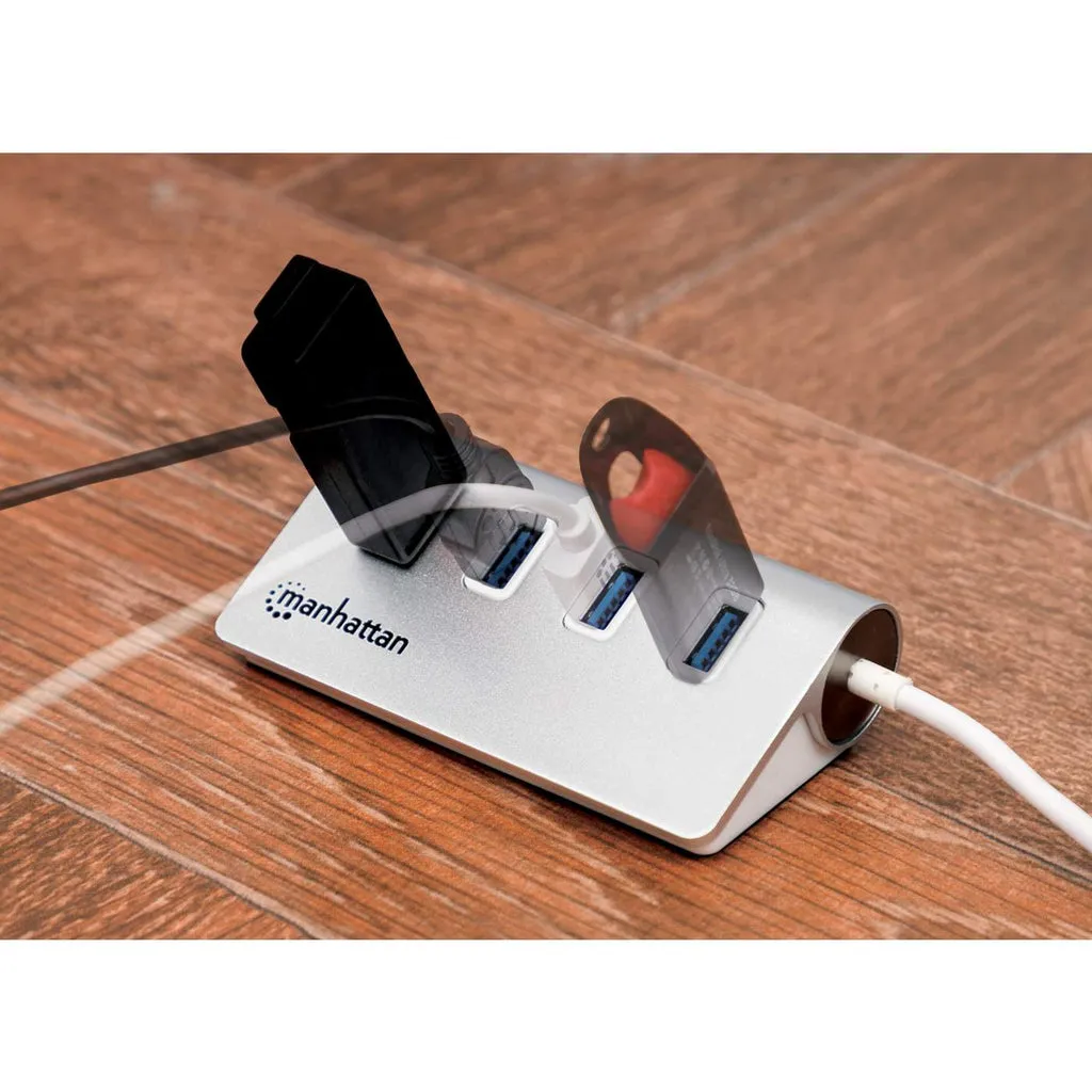 Manhattan 4-Port USB 3.0 Hub, Vier USB 3.0 Typ A-Ports, Aluminiumgehäuse, Stromversorgung über USB – Bild 6