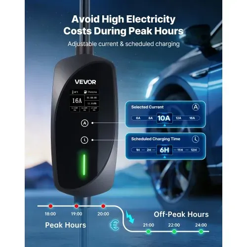 VEVOR Mobile Wallbox, 11 kW 16 A, Typ 2 Ladestation, Tragbares 3-Phasen-Ladegerät mit 8 m Ladekabel, CEE16-Stecker, LCD-Bildschirm, IP66-Steuereinheit, Stromversorgung für Elektrofahrzeuge – Bild 2