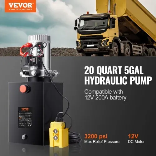 VEVOR Hydraulikpumpe Hydraulikaggregat 12 V Hydraulikaggregat 1600 W, Einfachwirkende Hydraulikpumpe Hydraulic Power Pack, 5 Gal Tank Hand Pump Hydraulikaggregat, für Aufzüge, Gabelstapler usw. VEVOR Hydraulikpumpe Hydraulikaggregat 12 V Hydraulikaggregat 1600 W, Einfachwirkende Hydraulikpumpe Hydraulic Power Pack, 5 Gal Tank Hand Pump Hydraulikaggregat, für Aufzüge, Gabelstapler usw.