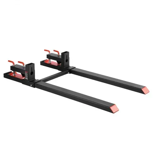 VEVOR Palettengabeln, 1814 kg Gabelträger zum Anklemmen, 1490 mm Gesamtlänge, Gabelzinken mit verstellbarer Stabilisatorstange für Traktoranbaugeräte, Ladeschaufel & Kompaktlader, Schwarz – Bild 8