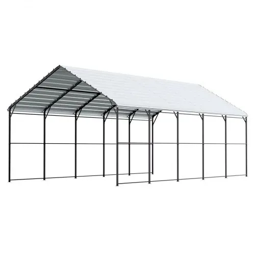 VEVOR Zeltgarage, 4 x 8 x 3,15 m, Garagenzelt, Carport mit Stahlrahmen & Dach, Autozelt-Garagenschatten mit abnehmbaren Seitenwänden, Mehrzweck-Autounterstand für Pickup, Boot, Auto & Traktoren – Bild 8