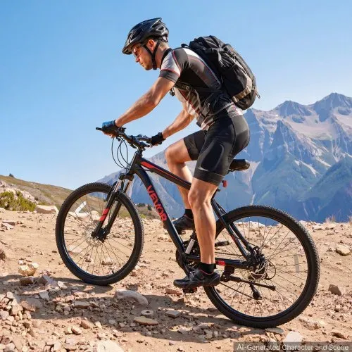 VEVOR Mountainbike für Damen Herren 26 Zoll Fahrrad 21-Gang Schwarz Rot Ideal für Erwachsene, Kohlenstoffstahlrahmen, mit Federgabel, 120 kg Tragkraft, Klingel, Reflektoren & Verstellbarem Sattel – Bild 7